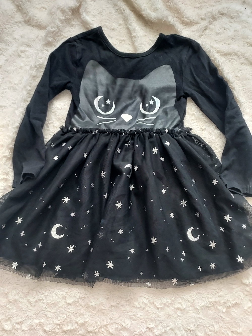 Old Navy Girls 3T Black Cat Moon & Stars Costume Tutu Dress Fall Halloween Party